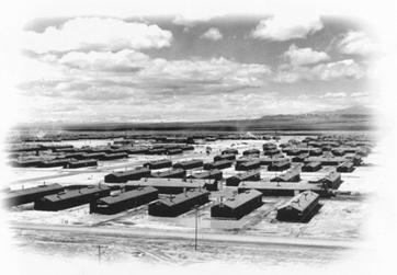 Aerial view of Topaz Camp