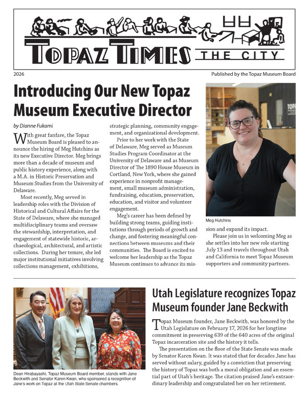 Topaz Times Newsletter cover page